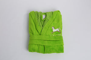 Green bathrobe for 8 to 12-year-old