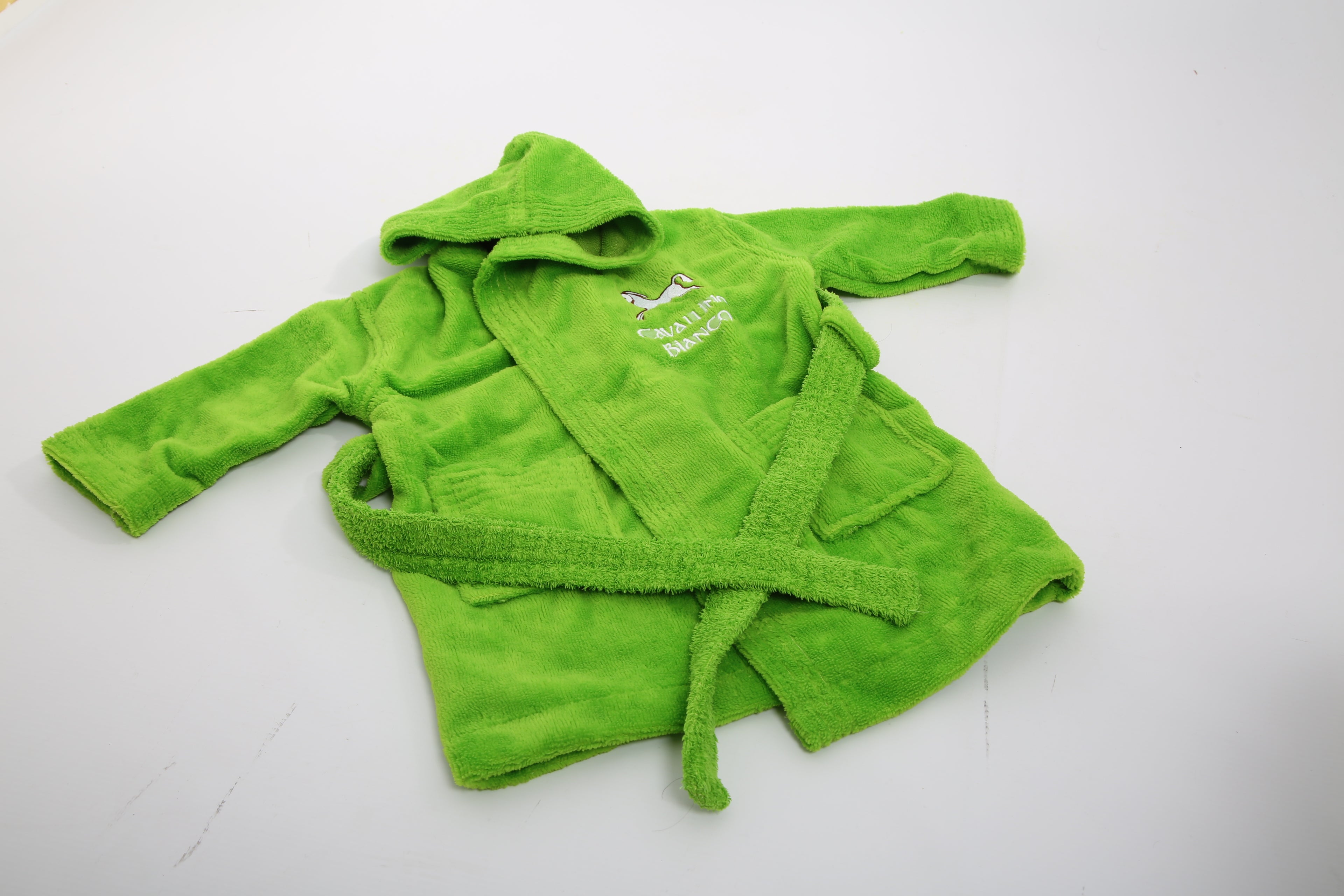 Green bathrobe for babies